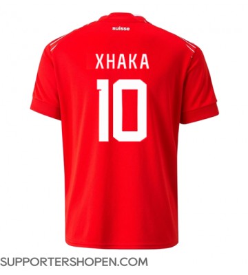 Schweiz Granit Xhaka #10 Hemma Matchtröja VM 2022 Kortärmad